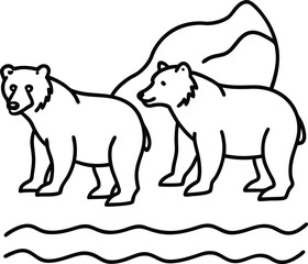 Bear line art coloring book great for fun
