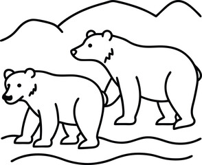 A creative Bear line art book for kids fun
