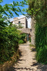Fototapeta premium Mirmande, one of the Most Beautiful Villages of France, Drôme. City in southeastern France., Mirmande de is a picturesque medieval village perched on a hill.