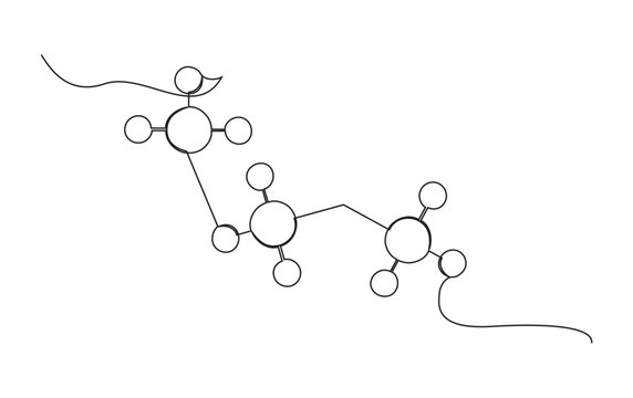 black and white molecule line art clip art preview