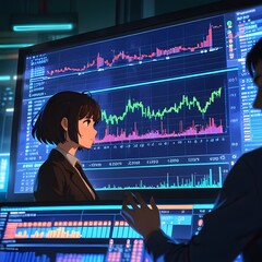 Attractive Finance and money technology background in asset management