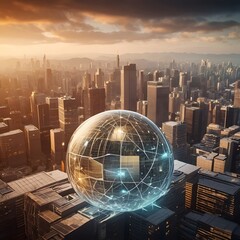 Attractive Finance and money technology background in asset management