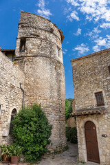 Obraz premium Mirmande, one of the Most Beautiful Villages of France, Drôme. City in southeastern France., Mirmande de is a picturesque medieval village perched on a hill.