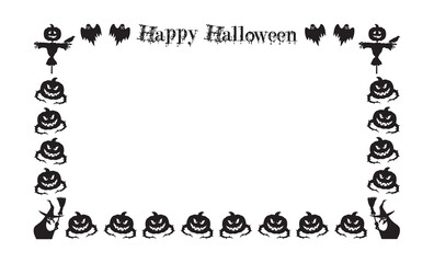 The Halloween frame. Bat. Witch. Illustration.