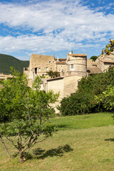 Fototapeta premium Mirmande, one of the Most Beautiful Villages of France, Drôme. City in southeastern France., Mirmande de is a picturesque medieval village perched on a hill.