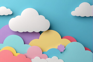 Fototapeta premium balloons in the wall with clouds