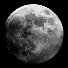 Behold the stunning full moon that shines brightly against the dark, expansive night sky