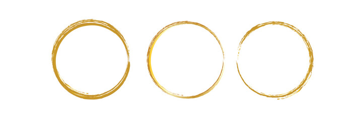 Gold glittering circle of paint golden glitter texture. Abstract gold glittering textured. gold circle frame seton white background. EPS 10