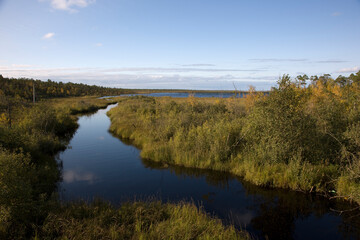 Russia Arkhangelsk region landscape on a cloudy summer day