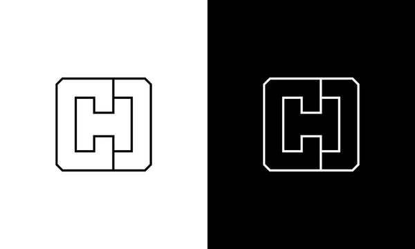 letter symbol at monogram CD or CDH line art logo