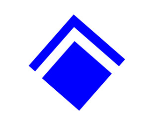 blue logo detail on a transparent background