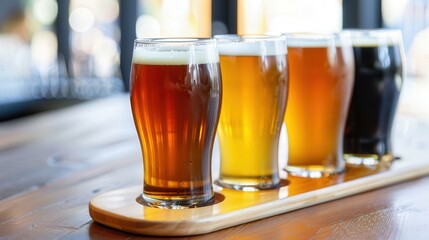Craft Beer Tasting Experience, a curated selection of diverse brews, celebrating International Beer Day, with detailed notes highlighting unique flavor profiles and aromas