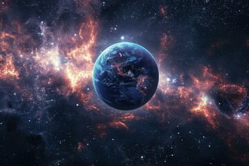 Obraz premium Earth, Our Fragile Oasis in the Cosmos, Surrounded by the Vastness of Space