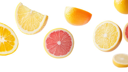 Fototapeta premium Fresh Citrus Fruit Slices Floating in the Air.