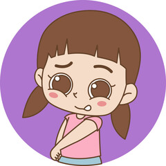 Shy Kids Vector Clipart