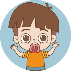Shocked Kids Vector Clipart