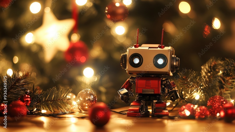 Sticker a roaring good time: christmas with robots