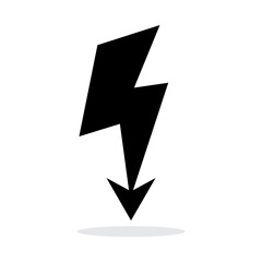 Lightning flash icon symbol sign isolated on white design. Vector illustration