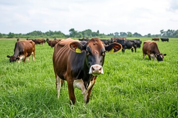 Pastoral_Dairy_Farm_Scene_Brown_and_black_cows