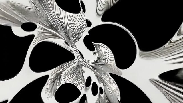 Vintage Black and White Motion Animation with Abstract Shapes