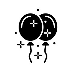 Balloon icon, event balloon icon, party balloon symbol, on white background.