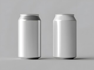 A photorealistic blank soda can mockup with minimalist packaging, presented in an editorial photo shoot style.
