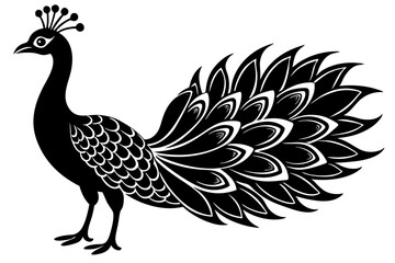Peacock bird vector silhouette, Peacock bird icon vector illustration