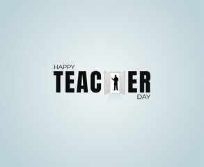 Happy Teacher's day creative concept vector illustration. Creative teacher's day education concept. design for banner, poster.