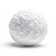 A white snow ball with a lot of snow on it