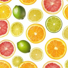 Fototapeta premium sliced citrus fruits, including oranges and limes