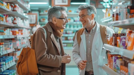 Obraz premium The Pharmacist and Customer Conversation