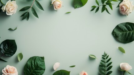 A sophisticated white border featuring a pattern of delicate roses, creating a stylish and romantic frame. The minimalist design is perfect for adding a touch of class to invitations or greeting