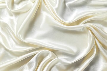 Obraz premium A high-quality image of a white satin fabric in a close-up shot, ideal for fashion and design purposes