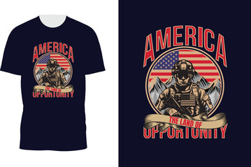 Creative awesome trendy vector USA veteran T-shirt design.