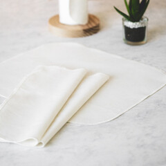 Cotton towels on a marble counter
