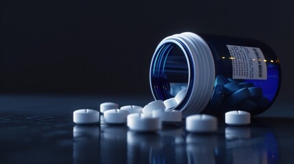 The spilled blue pill bottle