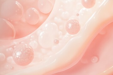 The bubbles are scattered all over the fabric, Scene is lighthearted and fun.