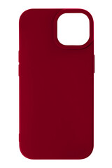 Red phone case on blank background.