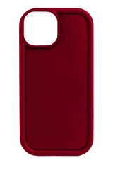 Red phone case on blank background.