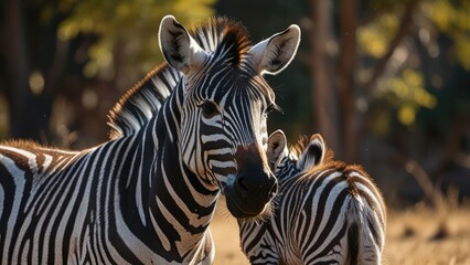 Naklejka premium zebra in the national park