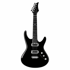 Obraz premium a-black-silhouette-of-an-electric-guitar