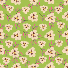 seamless vintage flower pattern on navy background