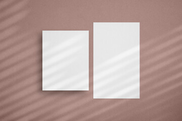 Two white vertical paper sheets mockup, US Letter and US Legal flyer mockup, paper, letter, invitation card.