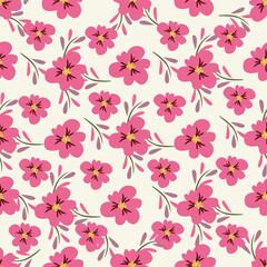 seamless vintage flower pattern on navy background