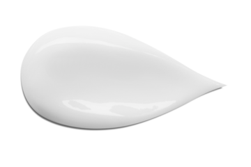 .A smear of cream on a blank background