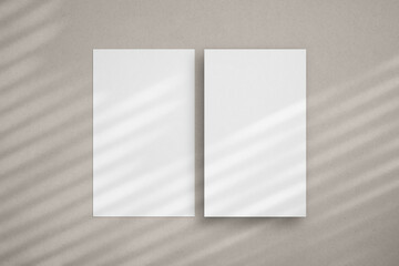 Two white vertical paper sheets mockup, US Legal flyer mockup, paper, letter, invitation card.