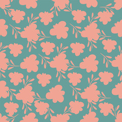 seamless vintage flower pattern on navy background