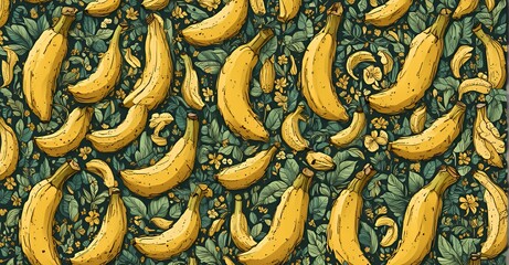 bananas on a market stall illustration