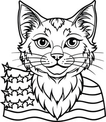 create    cute cat Full Body  vector style silhouette with white background
