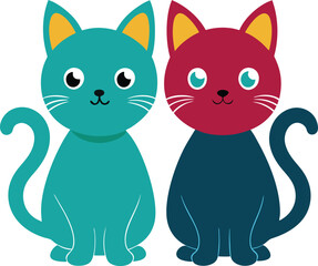 create    cute cat Full Body  vector style silhouette with white background